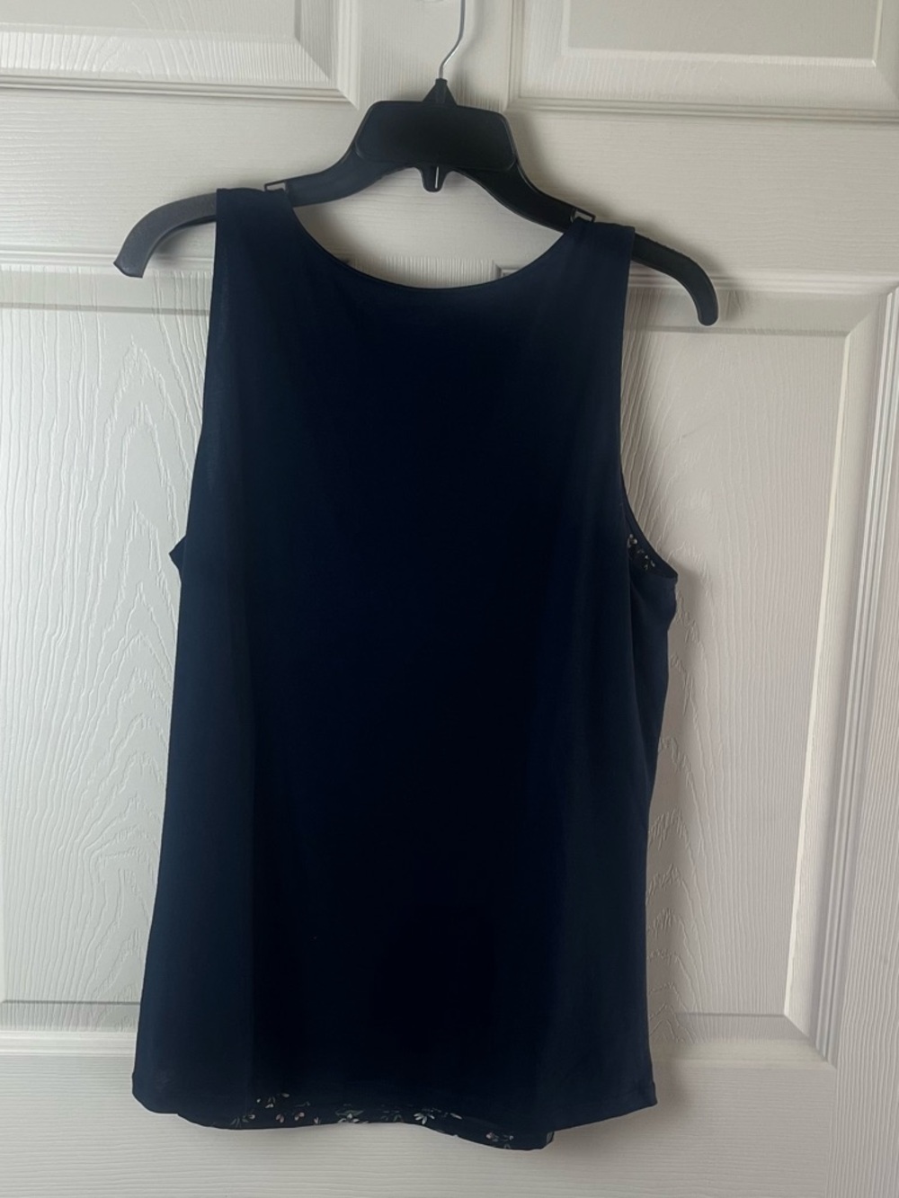 LOFT Navy Floral Ruffle-Trim Tank - Picture 5 of 5